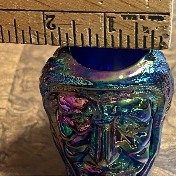 Joe St Clair Stamped Blue Carnival Witch-Head Toothpick Holder - Picture 6 of 6